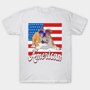 English Bulldog American 4th of July T-Shirt